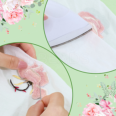 4Pcs 2 Styles Polyester Computerized Embroidery Cloth Iron on/Sew on Patches PATC-PH0001-56-1