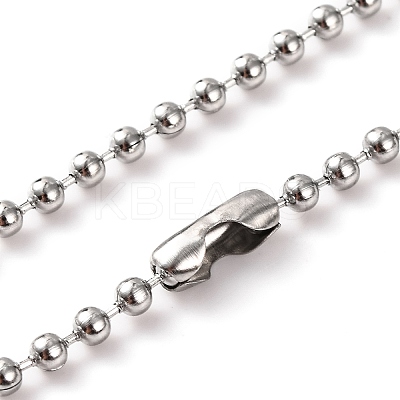 Non-Tarnish 304 Stainless Steel Ball Chain Rectangle Pendant Necklaces NJEW-K273-05P-1