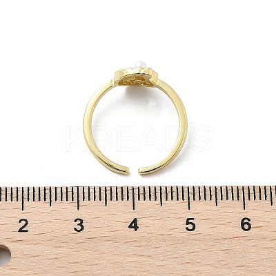 Brass Open Cuff Rings for Women RJEW-A061-02G-1