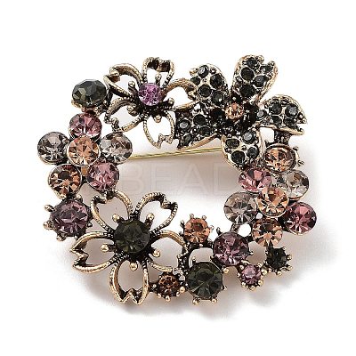 Alloy Pave Rhinestone Brooch JEWB-M035-07AG-1