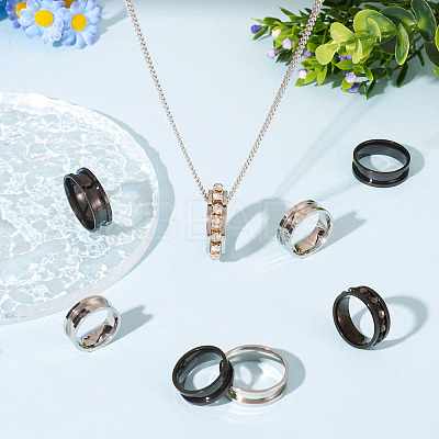 12Pcs 6 Styles 201 Stainless Steel Grooved Finger Ring Settings RJEW-TA0001-04EB-1