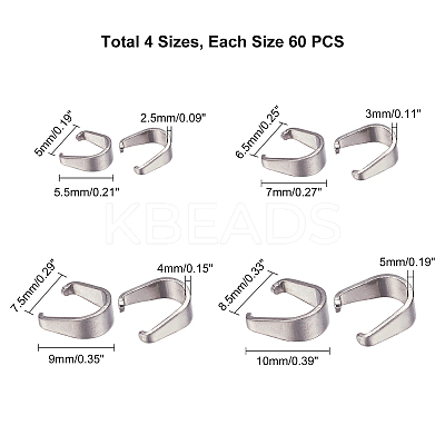 304 Stainless Steel Snap on Bails STAS-UN0003-65-1