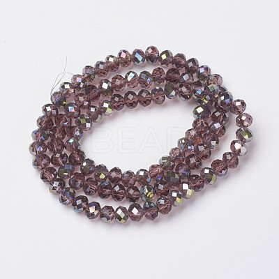 Electroplate Transparent Glass Beads Strands EGLA-A034-T8mm-S08-1