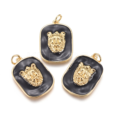 Brass Enamel Pendants KK-D159-01G-C-1