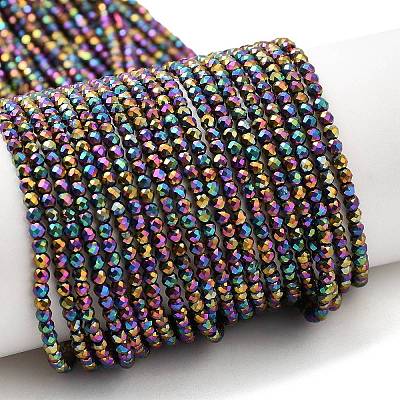 Electroplate Glass Beads Strands GLAA-H021-01A-FP13-1