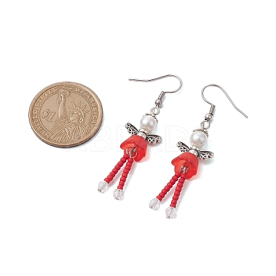 304 Stainless Steel Fairy Dangle Earrings EJEW-MZ00129-03-1