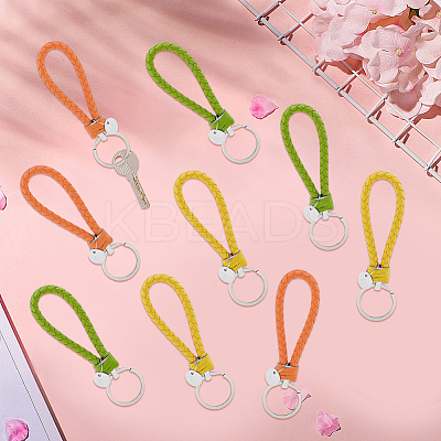 12Pcs 3 Colors PU Leather Knitting Keychains KEYC-CL0001-20C-1
