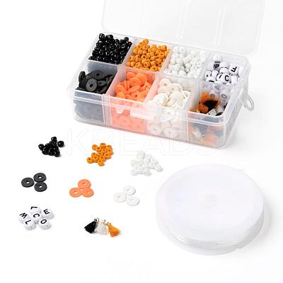 3 Colors 1155Pcs DIY Halloween Theme Stretch Bracelets Making Kits DIY-LS0001-22A-1