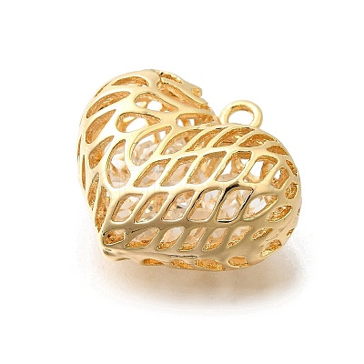 Brass with Cubic Zirconia Pendants KK-E792-30G-01-1