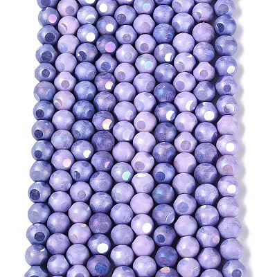 Ombre Effect Dyed Electroplate Opaque Glass Beads Strands EGLA-Q130-01A-11-1