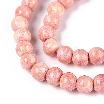 Baking Paint Glass Beads Strands DGLA-N016-6mm-01-1