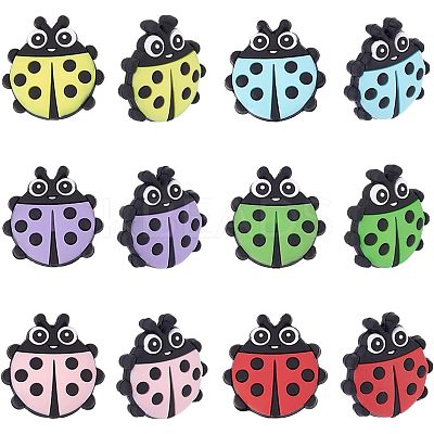 12Pcs 6 Colors Food Grade Eco-Friendly Silicone Beads SIL-CA0001-18-1