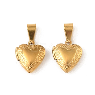 Sculptured 316 Stainless Steel Locket Pendants STAS-K192-15G-1