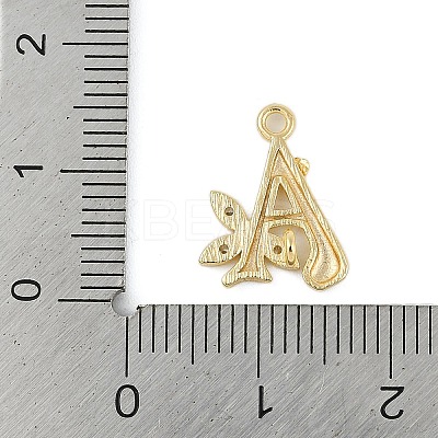 Brass Crystal Rhinestone Letter Links Connector Charms KK-S395-06G-A-1