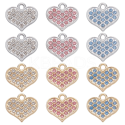 48Pcs 6 Colors Alloy Charms FIND-FH0003-72-1