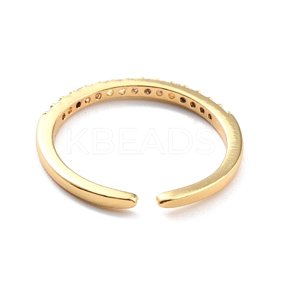 Clear Cubic Zirconia Open Cuff Ring for Women RJEW-C018-21G-1