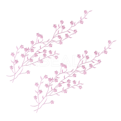 Polyester Flower Embroider Thread Iron on/Sew On Patches PATC-WH20017-19J-1