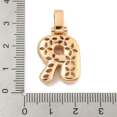 Brass Micro Pave Clear Cubic Zirconia Pendants KK-B099-01G-R-1