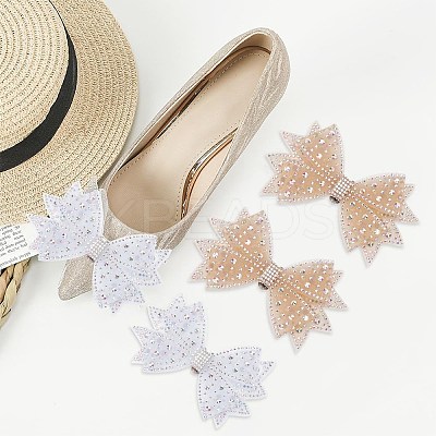 4Pcs 2 Style Polyester Shoe Buckle Clips HJEW-HY00077-1