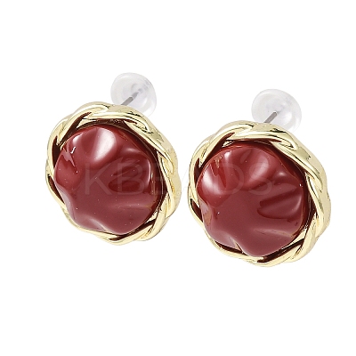 Valentine's Day Alloy & Resin Stud Earrings EJEW-T055-02A-1