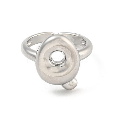Brass Letter Open Cuff Rings for Women RJEW-G313-01Q-P-1
