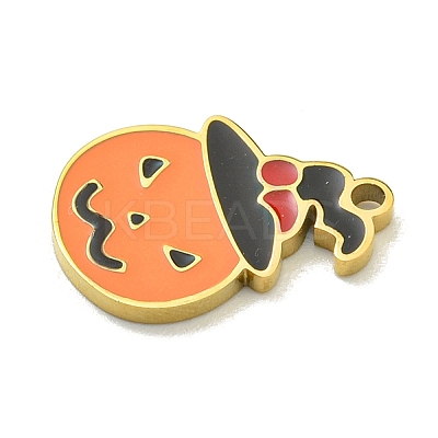 Halloween Theme Ion Plating(IP) 304 Stainless Steel Enamel Charms STAS-M011-03E-1