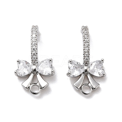 Brass with Cubic Zirconia Stud Earring Finding KK-Q048-24P-1