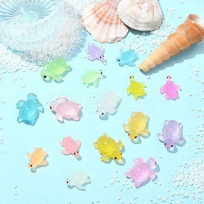 80Pcs 16 Styles Luminous Resin Sea Turtle Figurine Decoration FIND-CJ0003-49-1