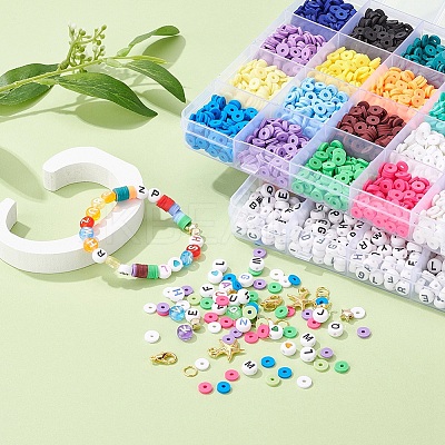 DIY Terracotta and Alphabet Beads Jewelry Making DIY-YW0002-59-1