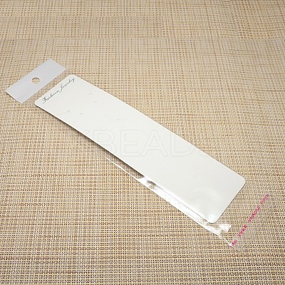 Rectangle Necklace Display Sets Cardboard Paper Cards and Self Adhesive Cellophane Bags NDIS-M001-02-1