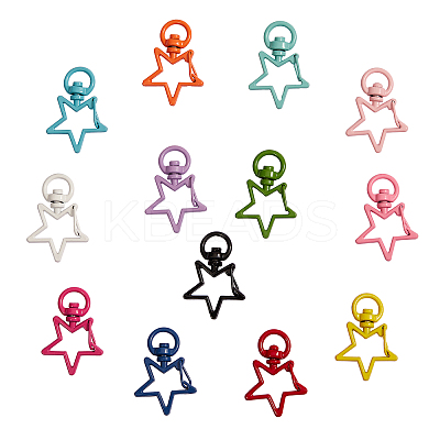 26Pcs 13 Colors Zinc Alloy Swivel Lobster Claw Clasps PALLOY-CJ0001-131-1