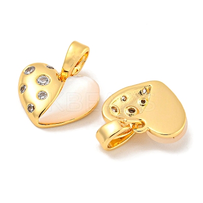 Brass Micro Pave Clear Cubic Zirconia Pendants KK-P275-16G-1