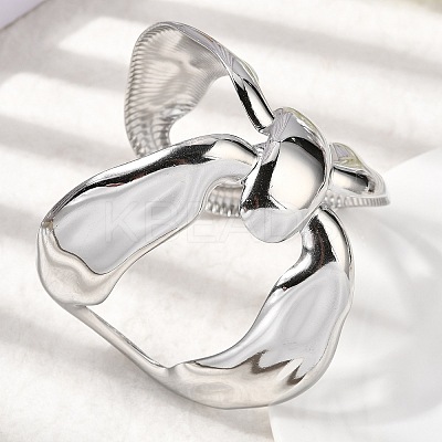 304 Stainless Steel Open Cuff Bangles for Women BJEW-K264-03P-1