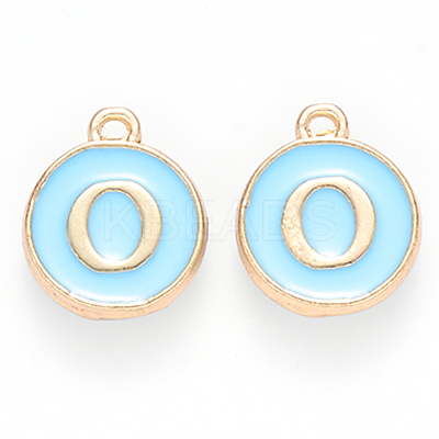 Golden Plated Alloy Enamel Charms X-ENAM-S118-04O-1
