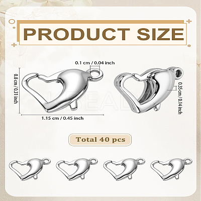 4Pcs 304 Stainless Steel Lobster Claw Clasps STAS-LP0005-12-1