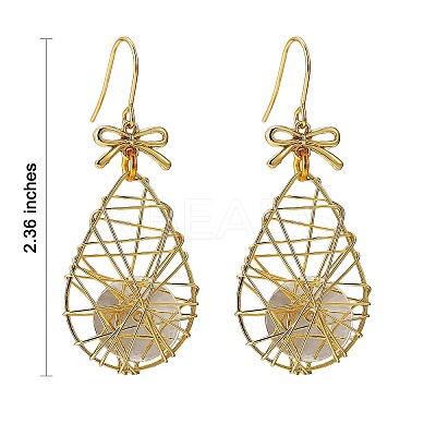 Eco-Friendly Teardrop Iron Pendants Dangle Earrings EJEW-PH01401-03-1