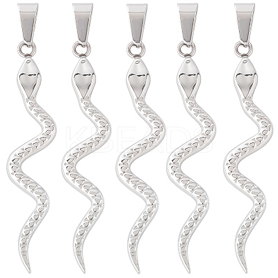 5Pcs 304 Stainless Steel Pendants STAS-BBC0007-72-1