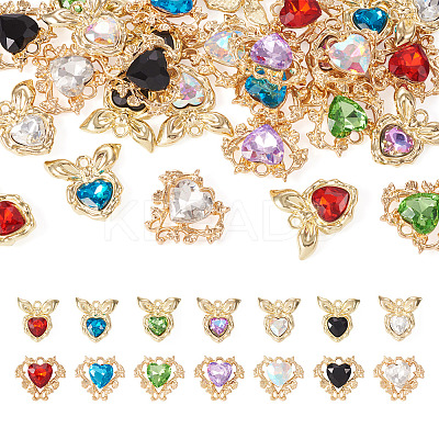 28Pcs 14 Styles Glass Rhinestone Pendants ALRI-TA0001-17-1