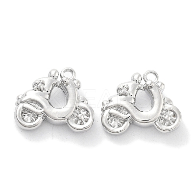 Brass Micro Pave Clear Cubic Zirconia Charms KK-M102-51P-1