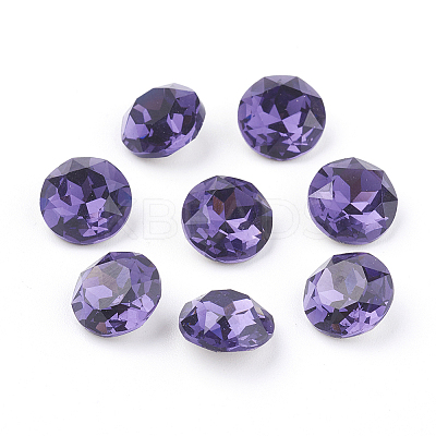 Pointed Back & Back Plated K9 Glass Rhinestone Cabochons X-RGLA-J012-10mm-277-1