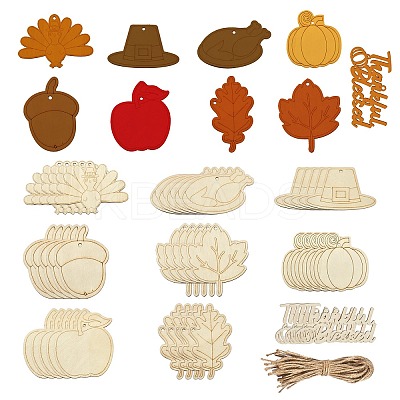Thanksgiving Day Theme Unfinished Wood Cutouts WOOD-CJC0009-03-1