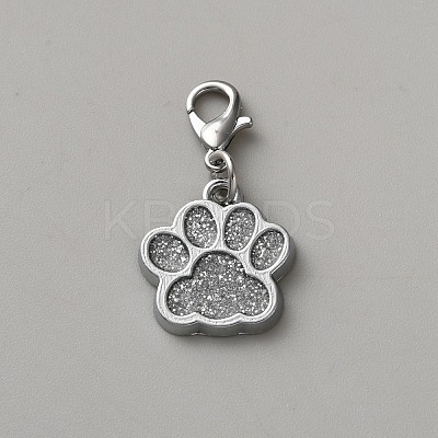 Zinc Alloy Enamel Glitter Powder Pendant Decoration HJEW-WH0001-14P-02-1