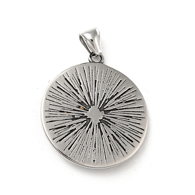 304 Stainless Steel Norse Valknut Rune Pendant STAS-P309-11AS-1