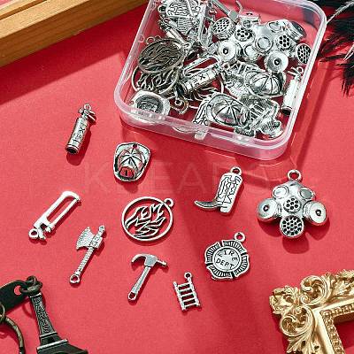 40Pcs 10 Styles Tibetan Style Alloy Pendants FIND-FP0001-23-1