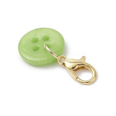 Acrylic Sewing Buttons Pendant Decorations HJEW-JM04109-01-1