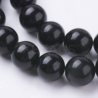 Natural Obsidian Beads Strands X-G-G099-10mm-24-1