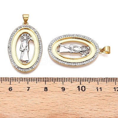 Brass Micro Pave Cubic Zirconia Pendants KK-T070-23G-02-1