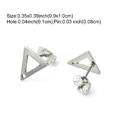 10Pcs 201 Stainless Steel Stud Earring Findings with Hole EJEW-FS0001-14A-1
