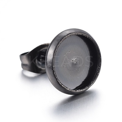 Stainless Steel Stud Earring Settings STAS-L211-07B-B-1