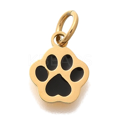 PVD Vacuum Plating 304 Stainless Steel Enamel Charms STAS-U035-06G-1